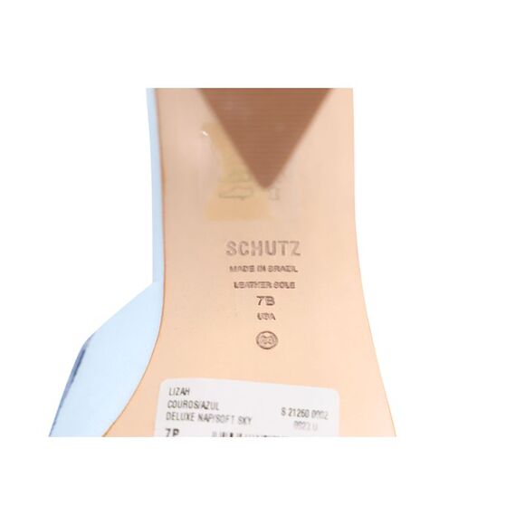 Schutz Lizah Sandals in Blue Nappa Leather